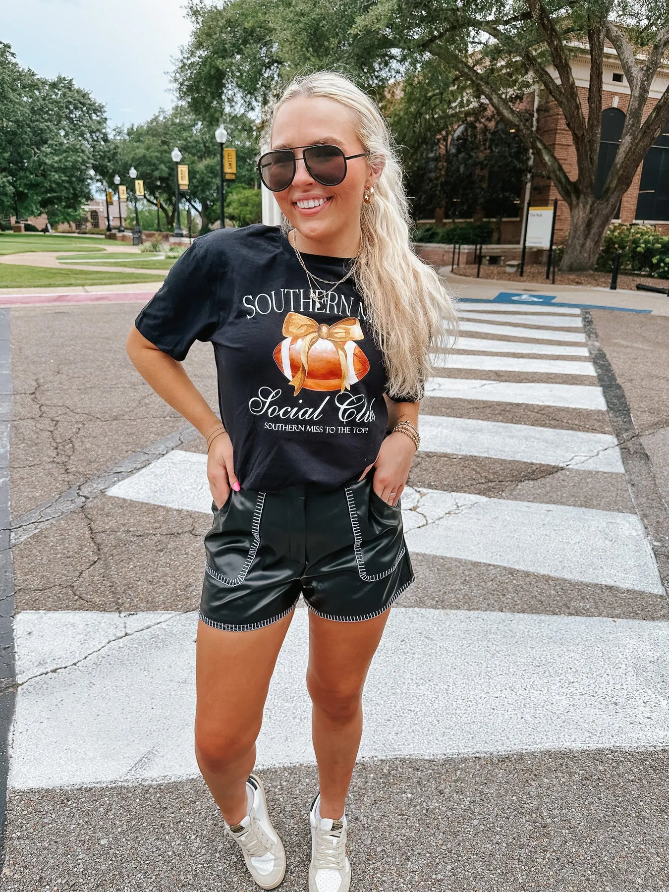 SOUTHERN MISS SOCIAL CLUB TEE IN BLACK