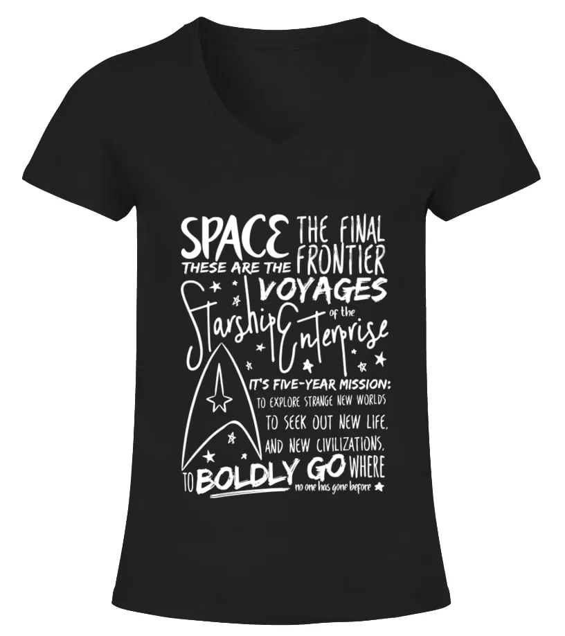 Star Trek Original Series Handwritten Speech Graphic Camiseta cuello pico Mujer
