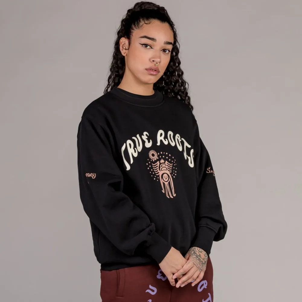 SUDADERA UNISEX GRIMEY "SNIPES X GRIMEY TRUE ROOTS" CREWNECK  BLACK | FALL 22