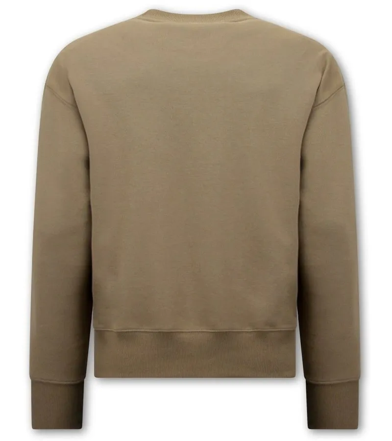 SUETER CASUAL HOMBRE OVERSIZE FIT  F2589  MARRóN