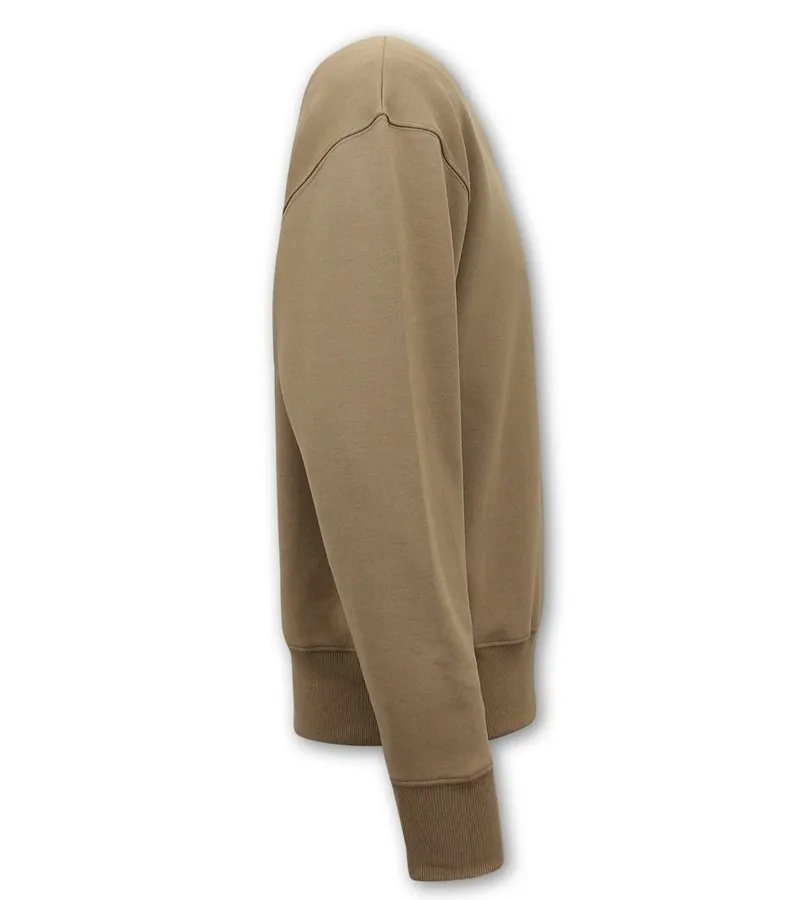 SUETER CASUAL HOMBRE OVERSIZE FIT  F2589  MARRóN