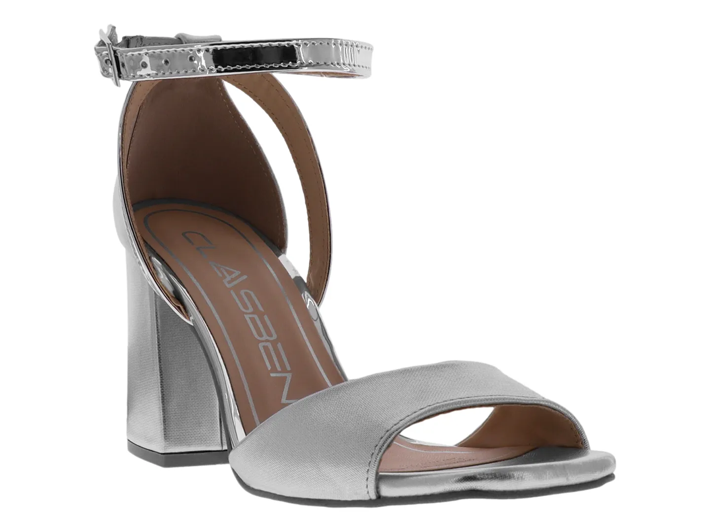 Tacones Clasben Shine Plata Para Mujer