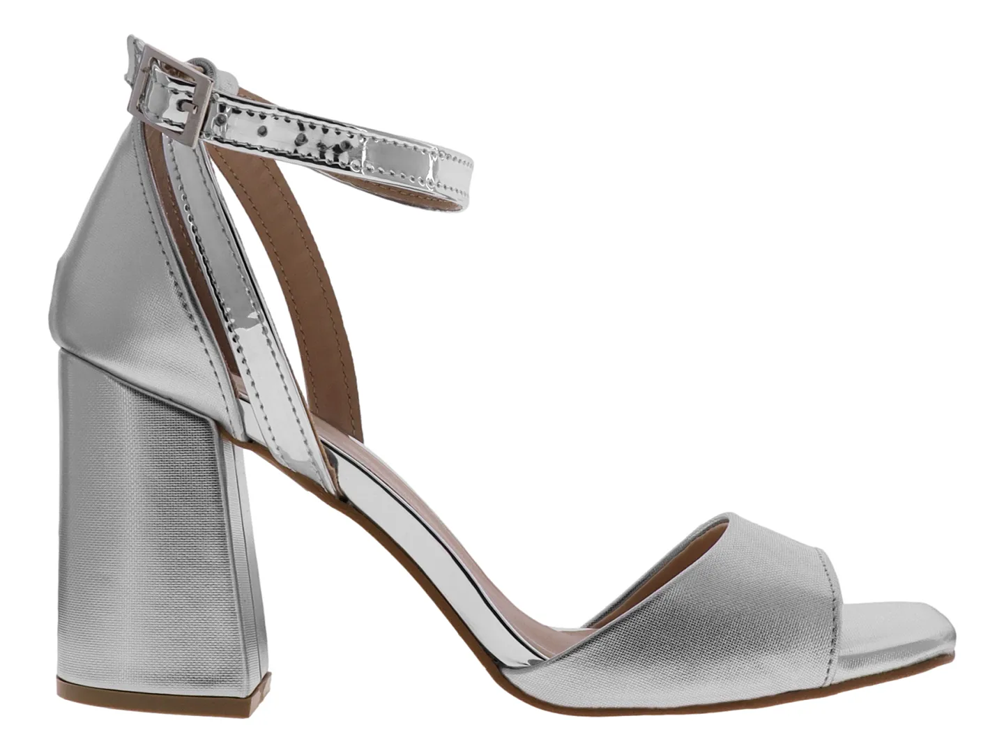 Tacones Clasben Shine Plata Para Mujer