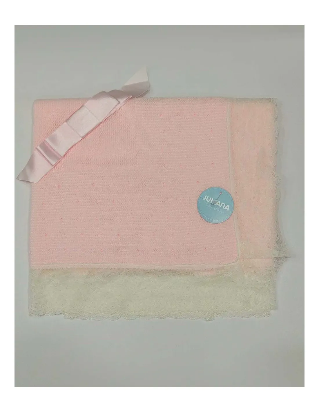 Toquilla Mantita Puntilla Valencié Rosa de Juliana