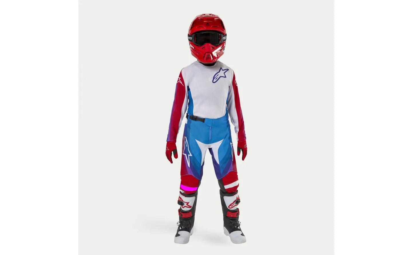 Traje Alpinestars Infantil Racer Pneuma Azul Mars Rojo Blanco