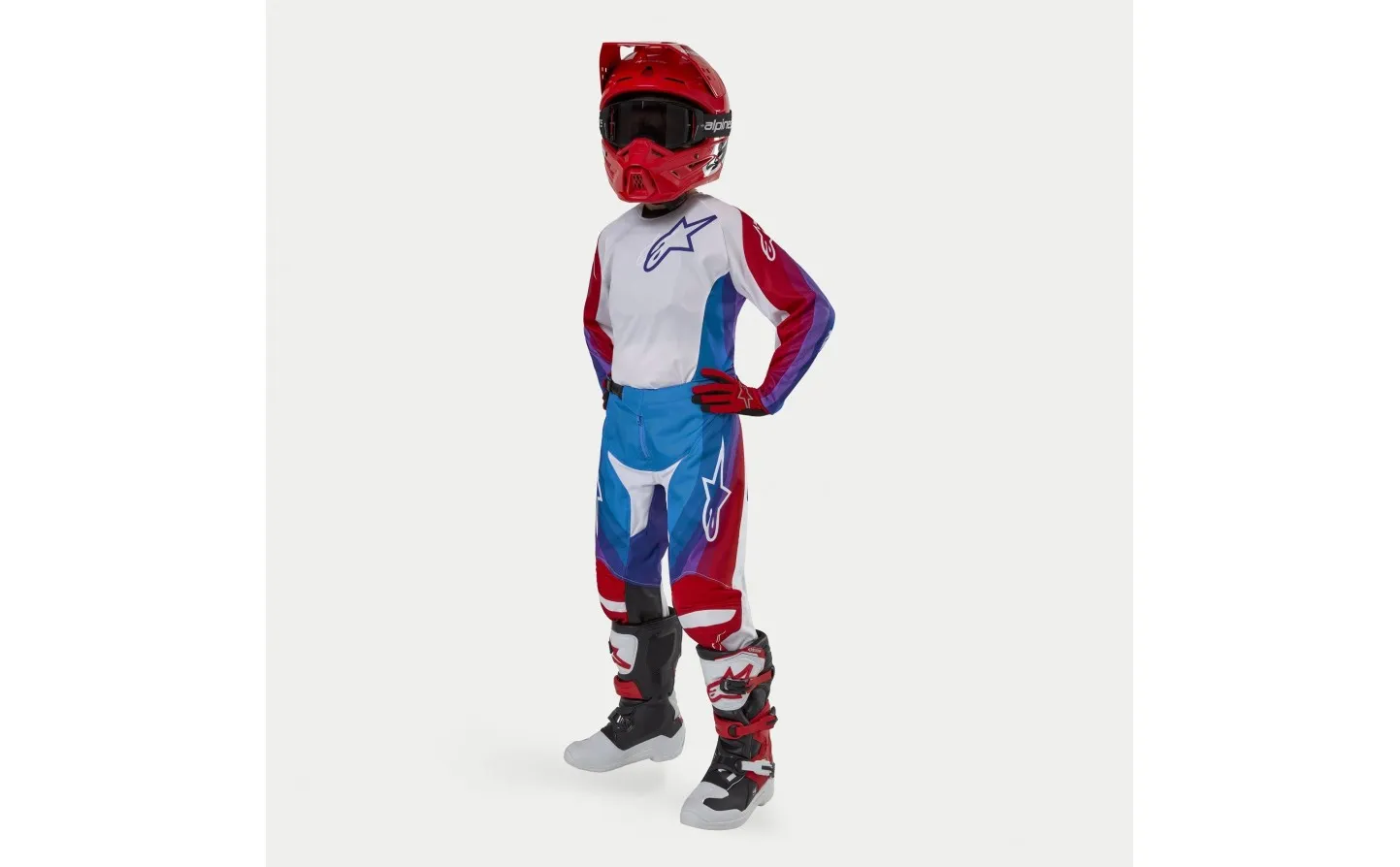 Traje Alpinestars Infantil Racer Pneuma Azul Mars Rojo Blanco
