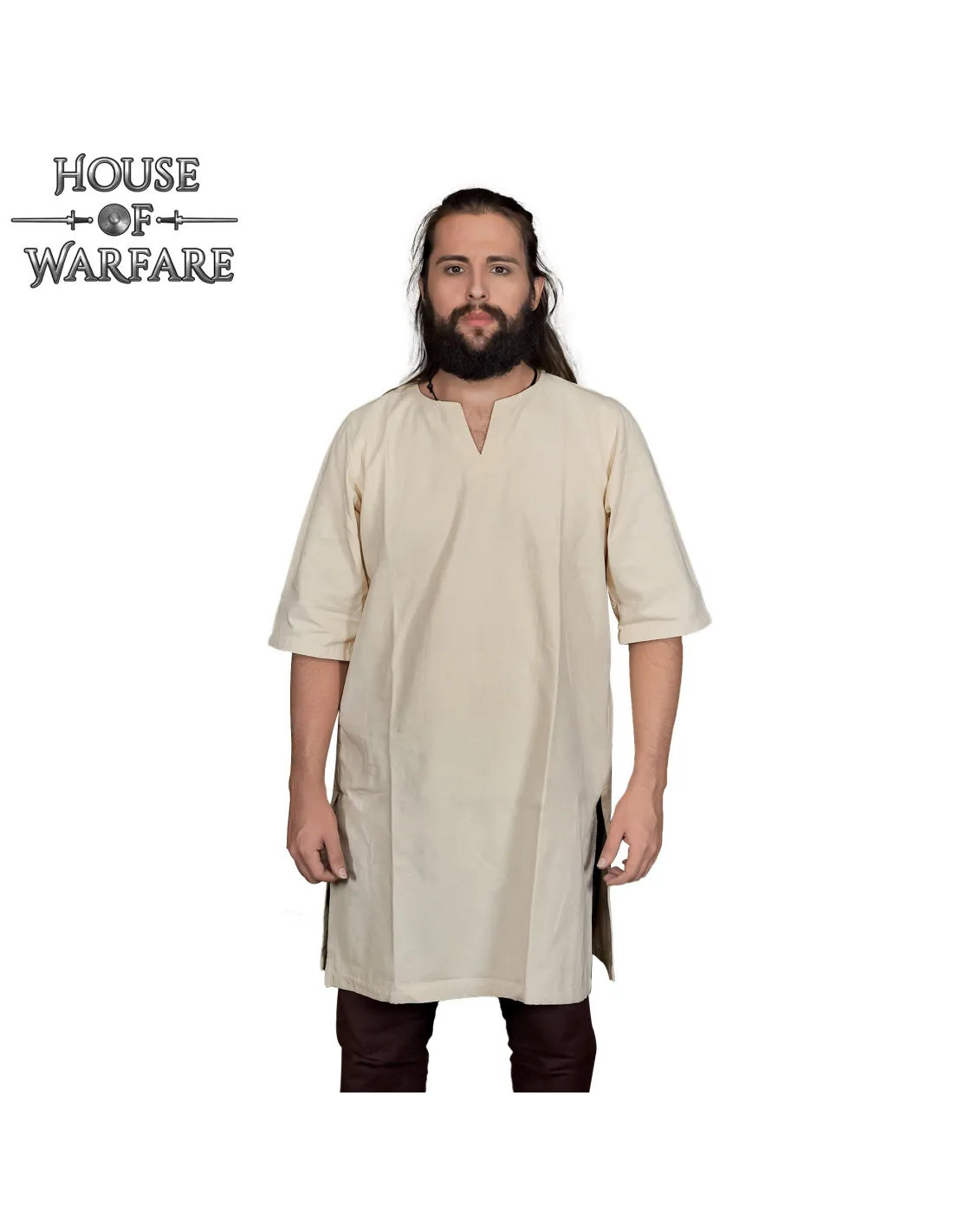Tunica vikinga clásica hombre color natural
