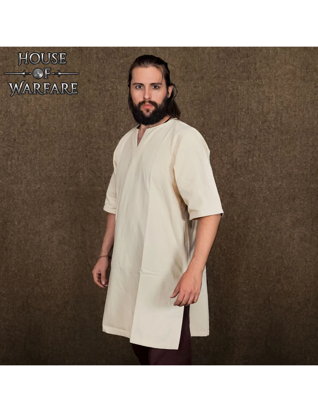 Tunica vikinga clásica hombre color natural