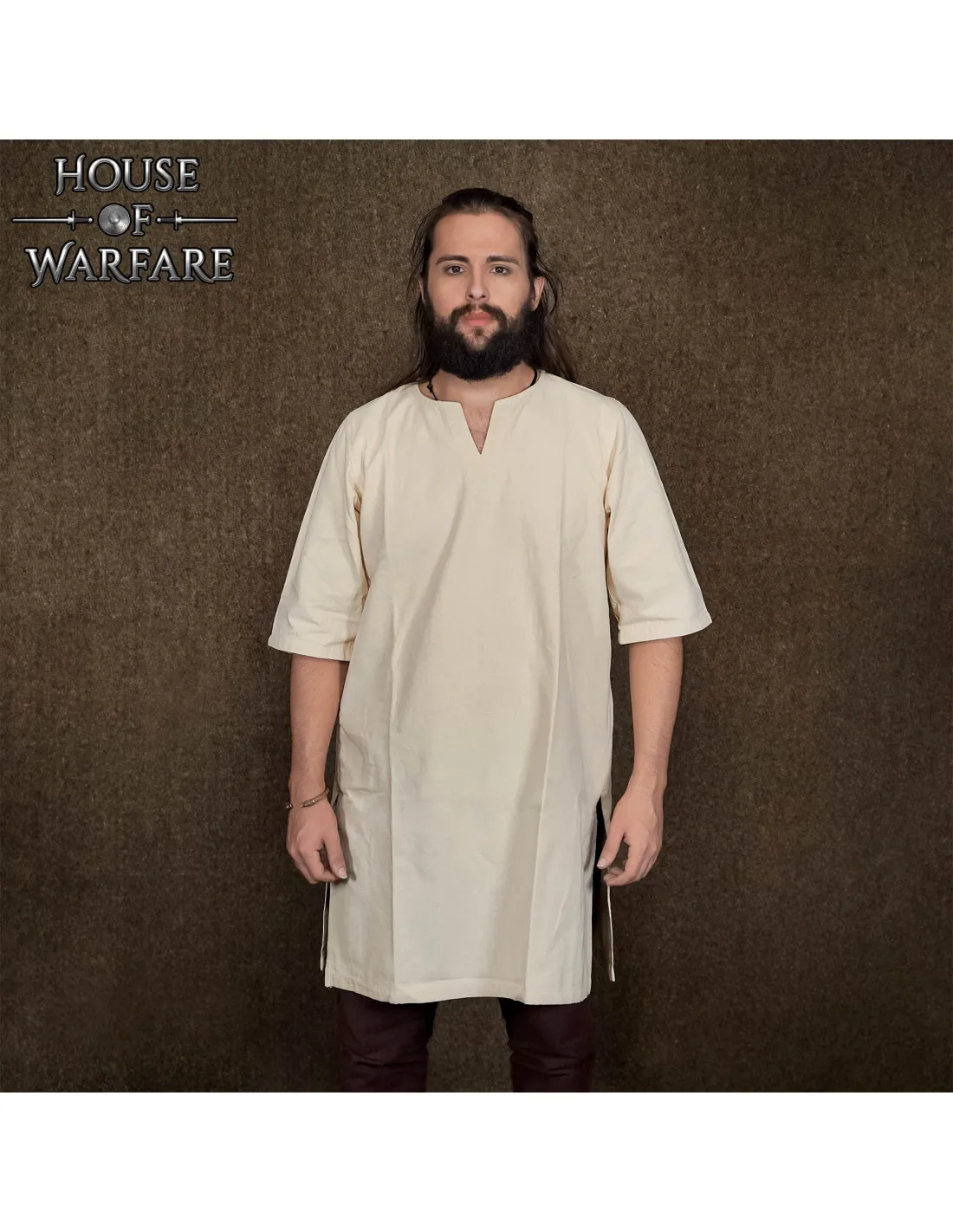 Tunica vikinga clásica hombre color natural