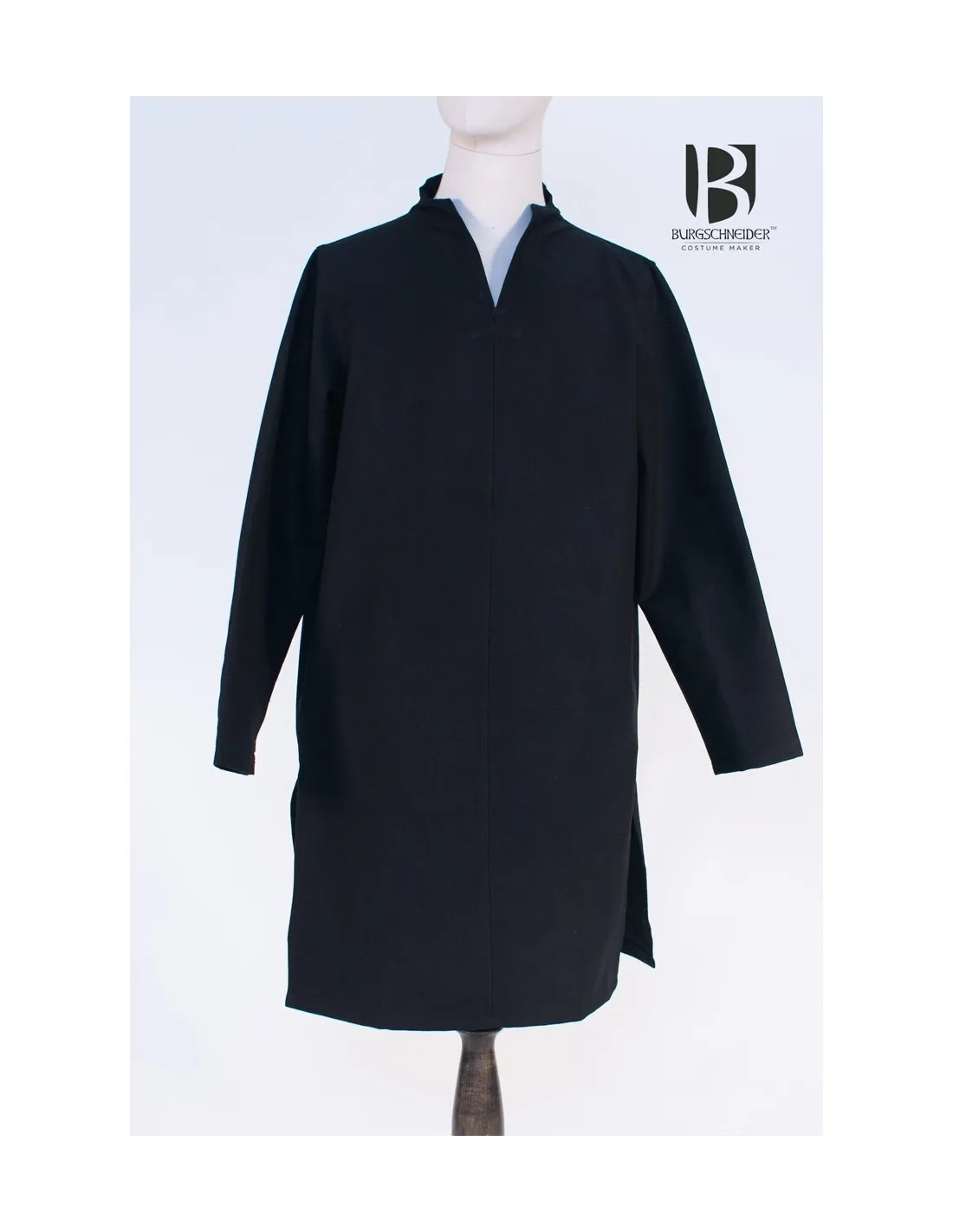 Túnica medieval corta Ekwin, negro
