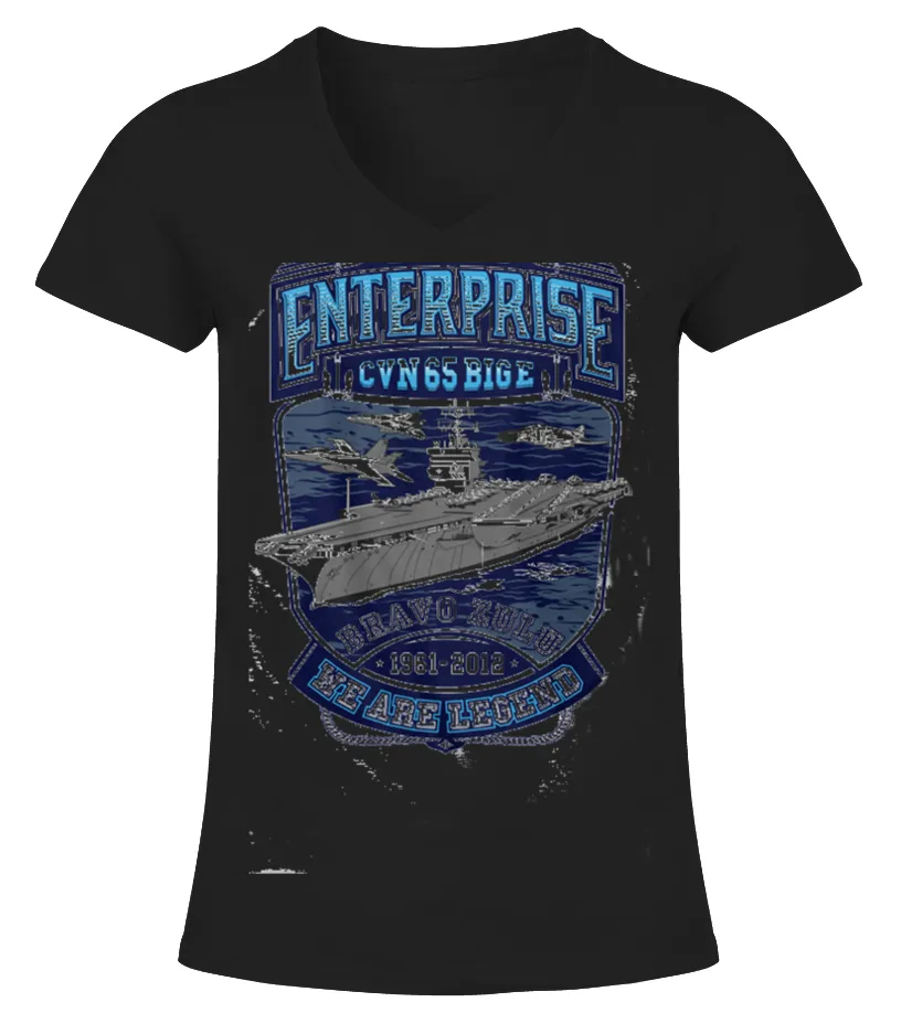 USS ENTERPRISE CVN 65 1961 2012 Camiseta cuello pico Mujer