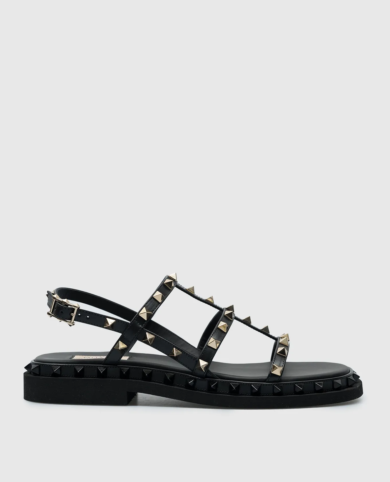 Valentino Rockstud black leather sandals