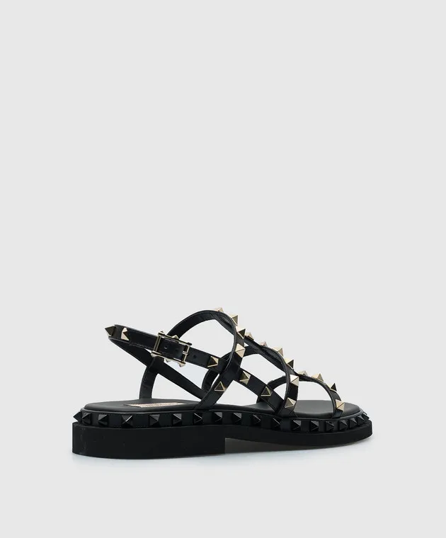 Valentino Rockstud black leather sandals