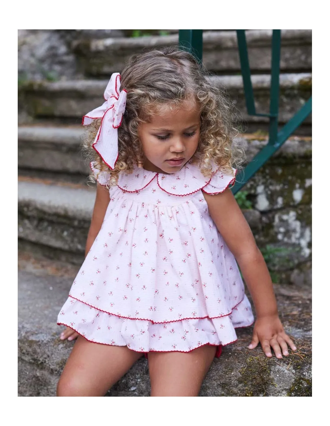 Vestido Estampado Tela Rayas y Flores Niña La Martinica Kekos