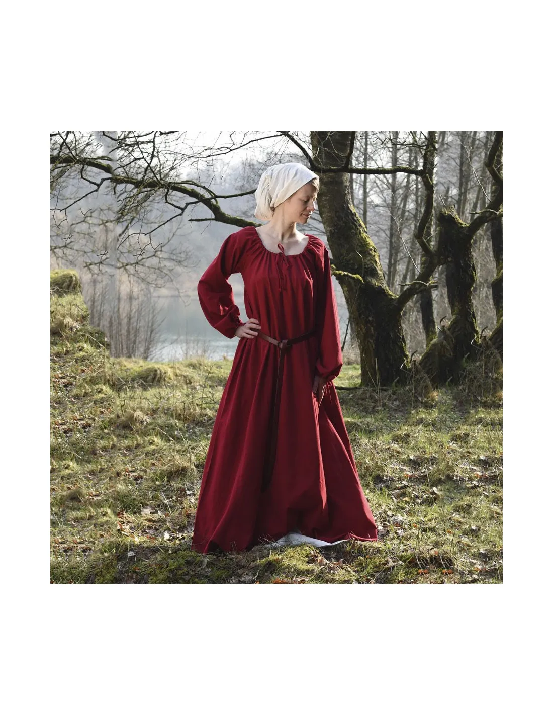 Vestido medieval Ana, vino tinto