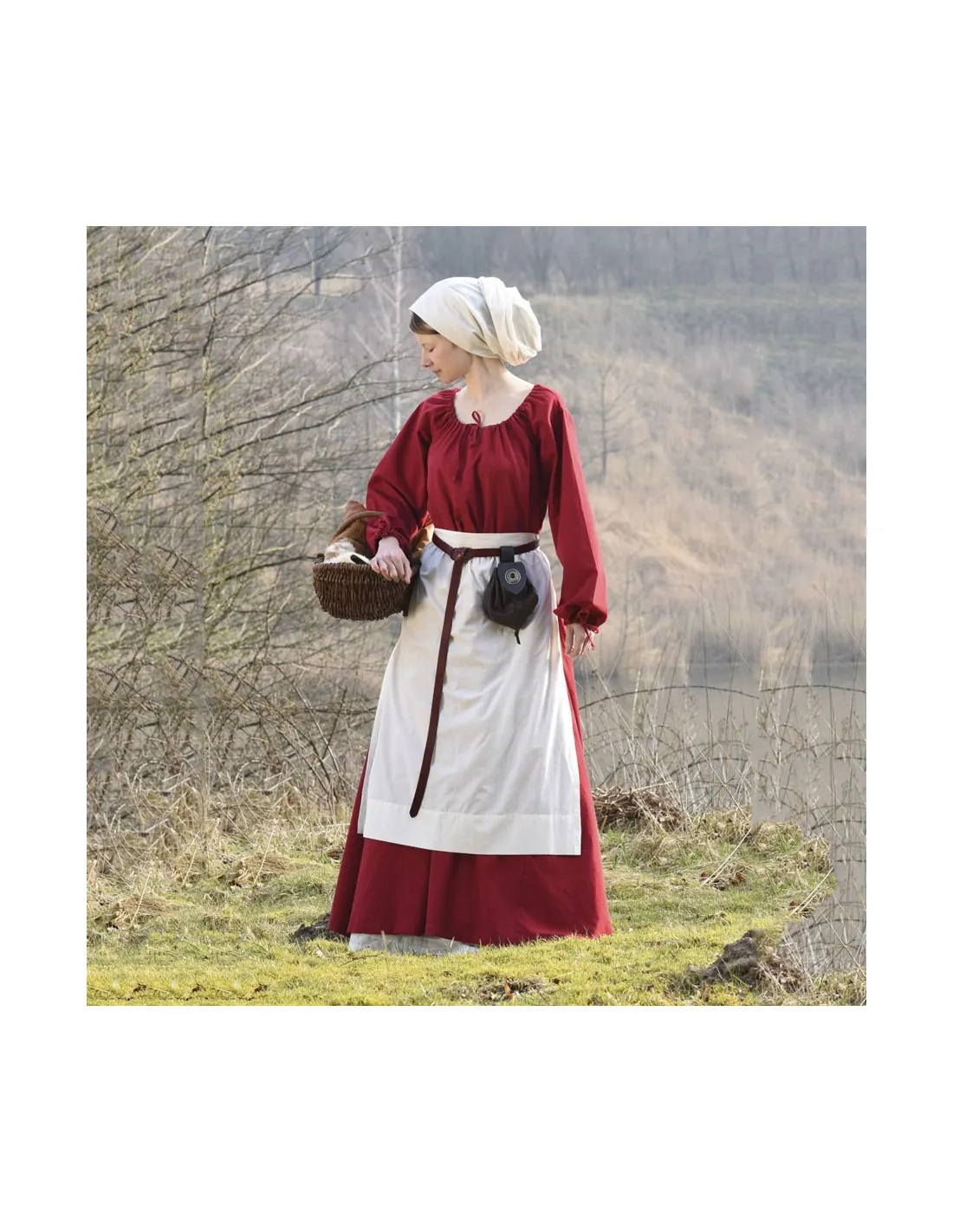 Vestido medieval Ana, vino tinto