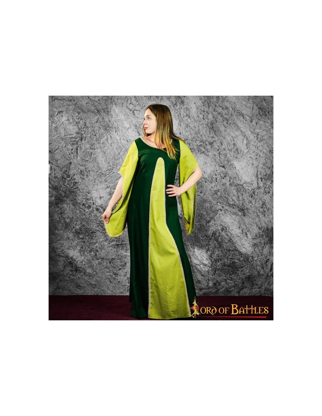 VESTIDO MEDIEVAL CORTESANA AELIS  VERDE