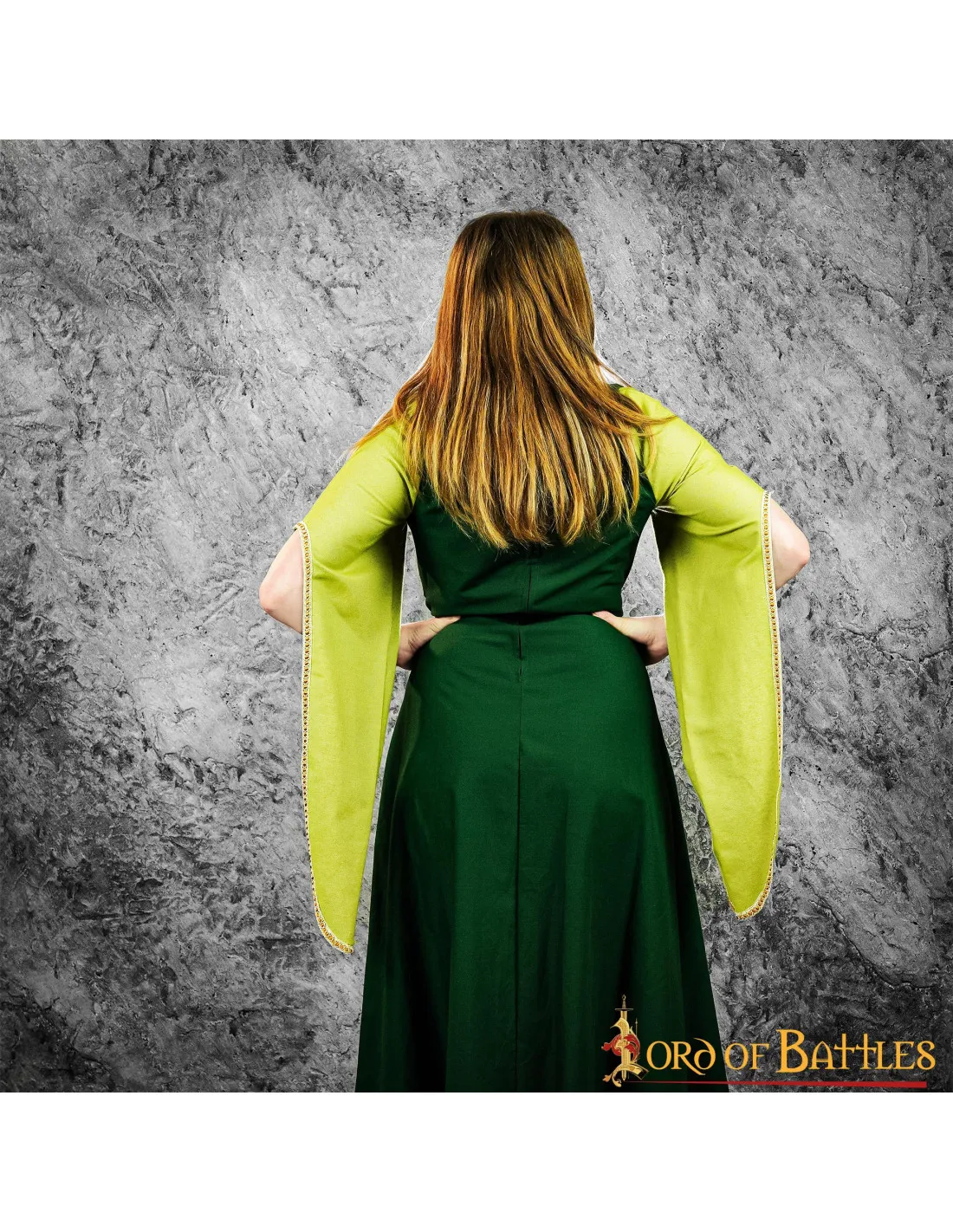 VESTIDO MEDIEVAL CORTESANA AELIS  VERDE