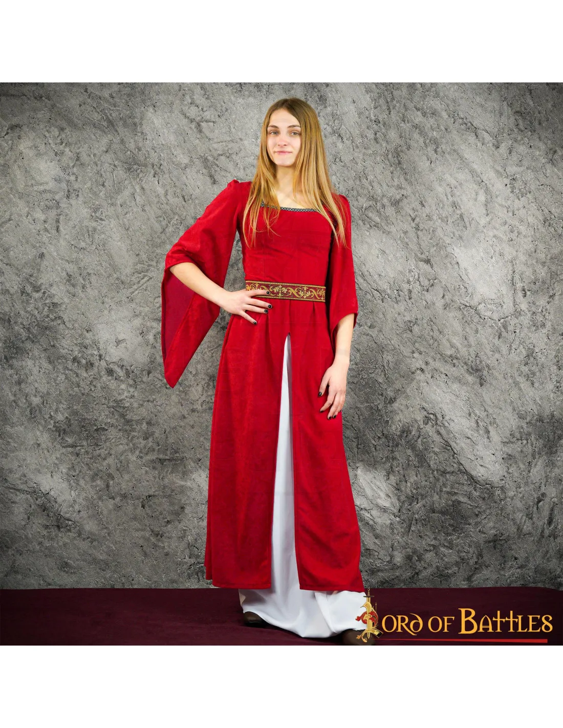 VESTIDO MEDIEVAL CORTESANA JIMENA  ROJO