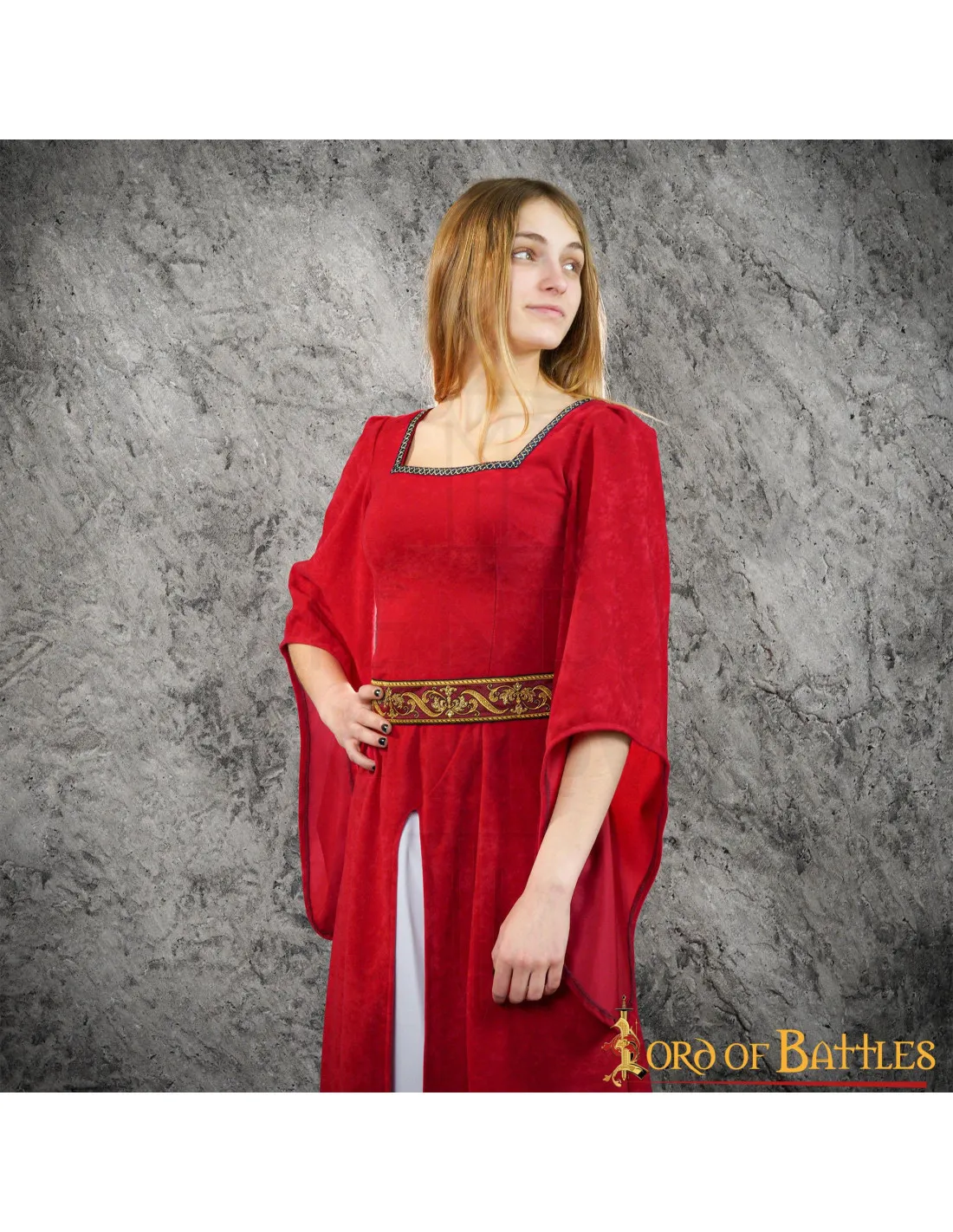 VESTIDO MEDIEVAL CORTESANA JIMENA  ROJO