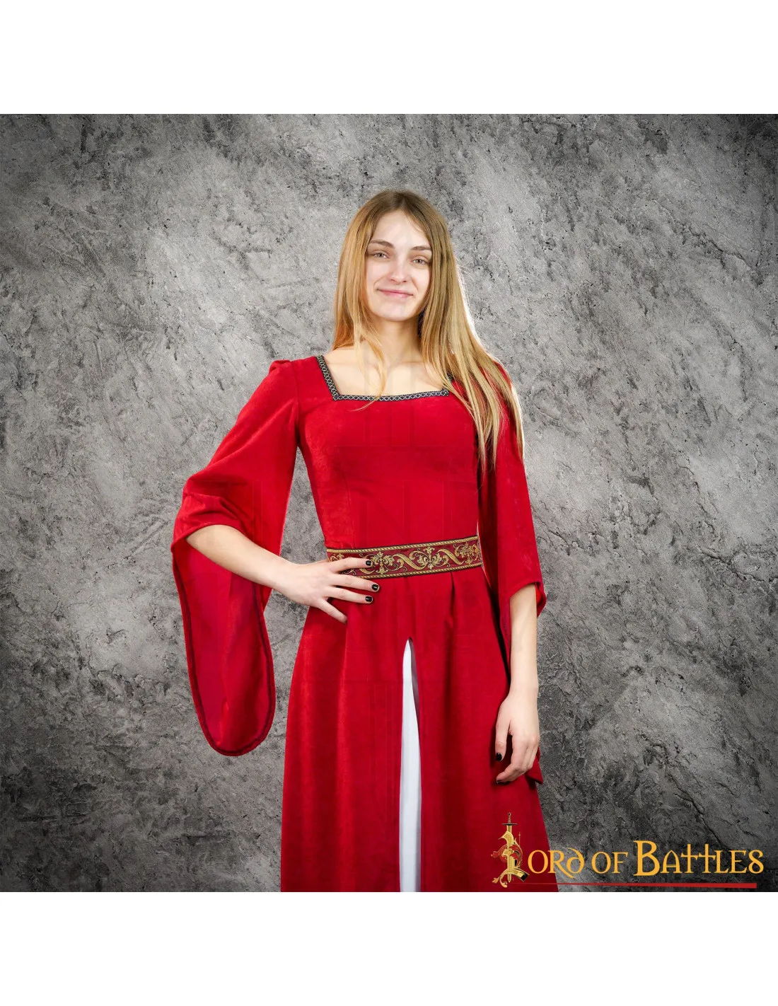 VESTIDO MEDIEVAL CORTESANA JIMENA  ROJO