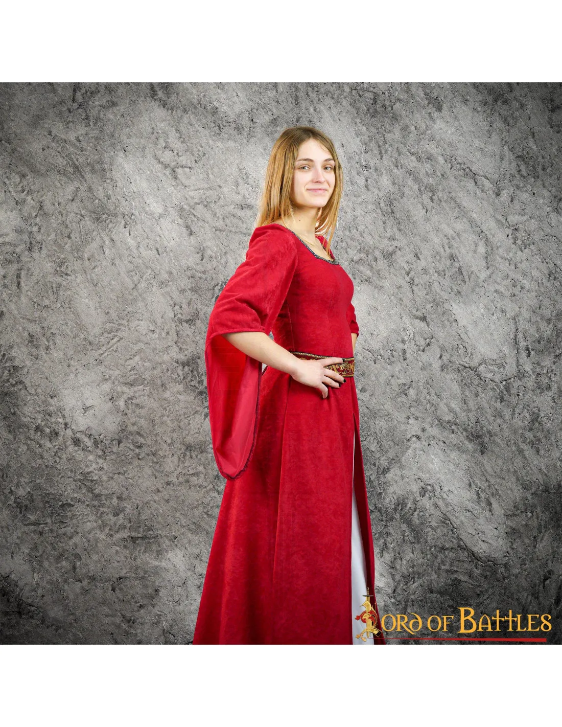 VESTIDO MEDIEVAL CORTESANA JIMENA  ROJO