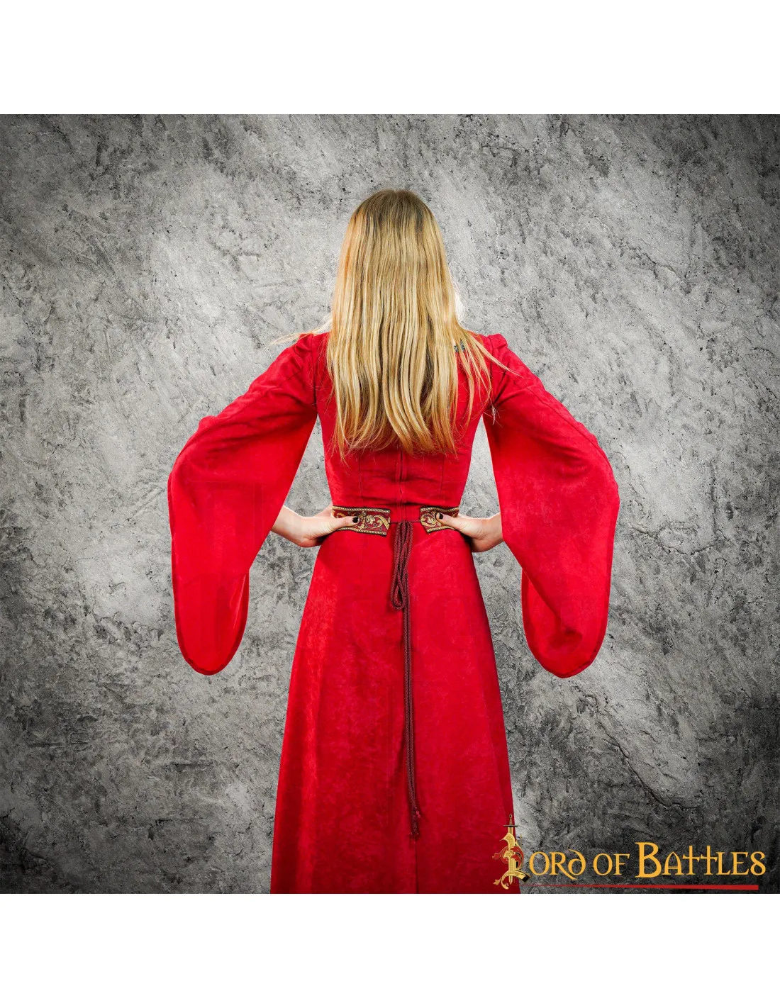 VESTIDO MEDIEVAL CORTESANA JIMENA  ROJO
