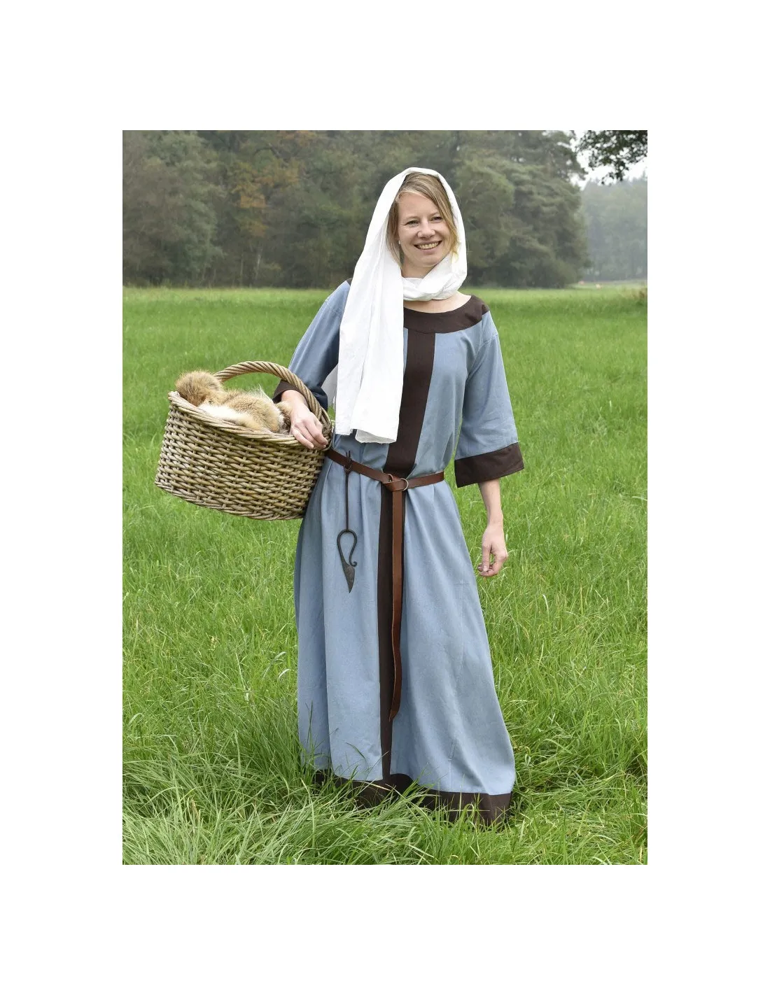 VESTIDO MEDIEVAL GUDRUN, GRISMARRóN