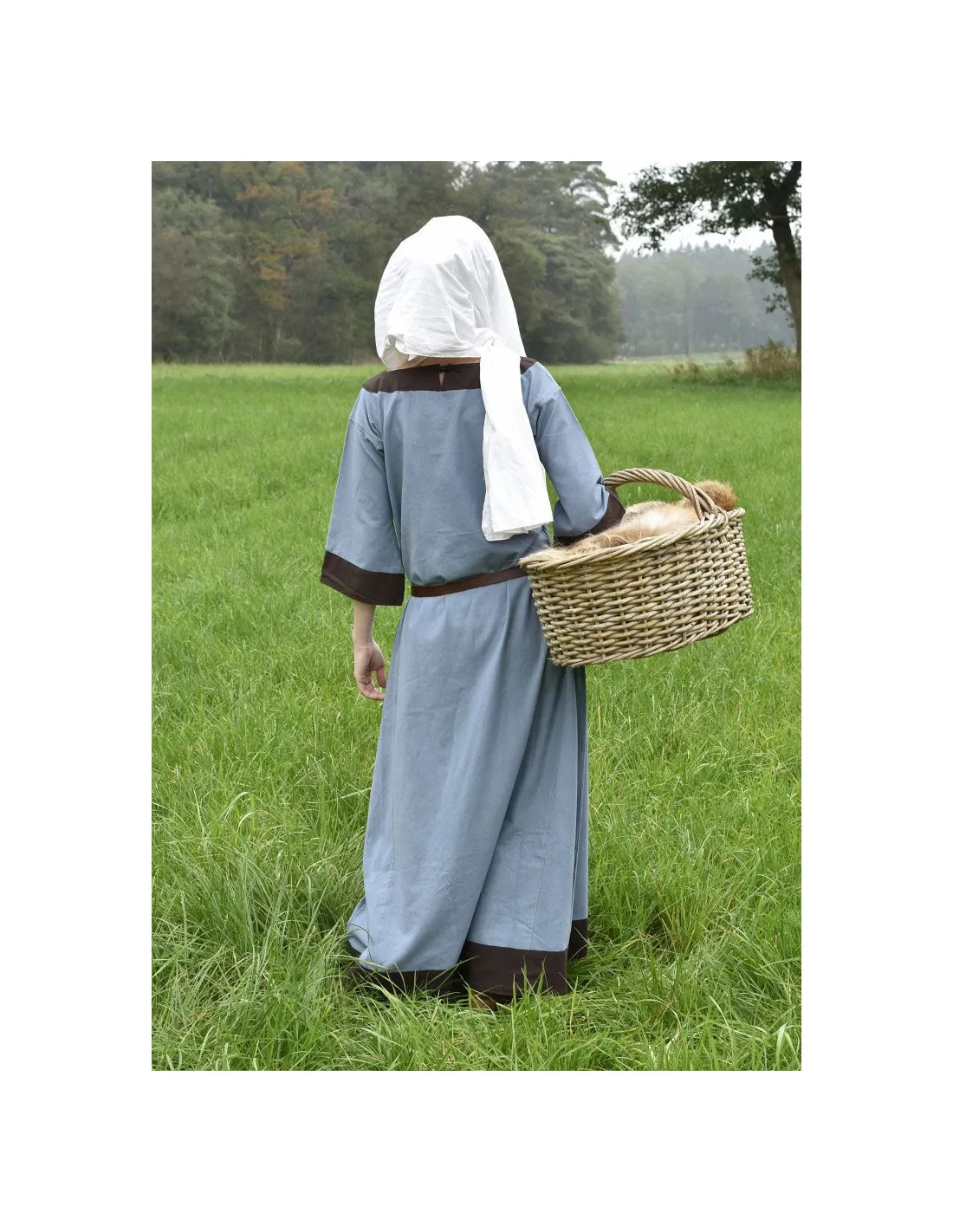 VESTIDO MEDIEVAL GUDRUN, GRISMARRóN
