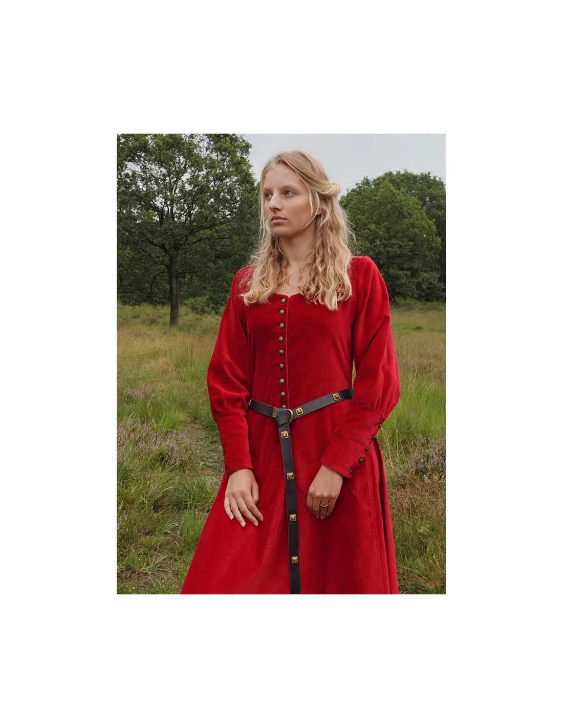 Vestido medieval Isabel, Terciopelo Rojo