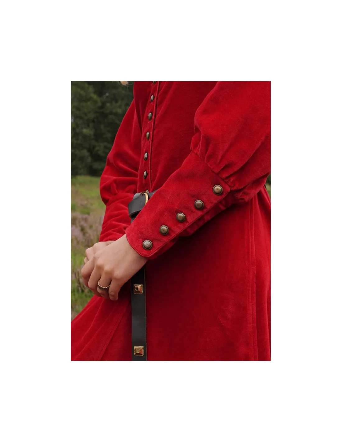 Vestido medieval Isabel, Terciopelo Rojo