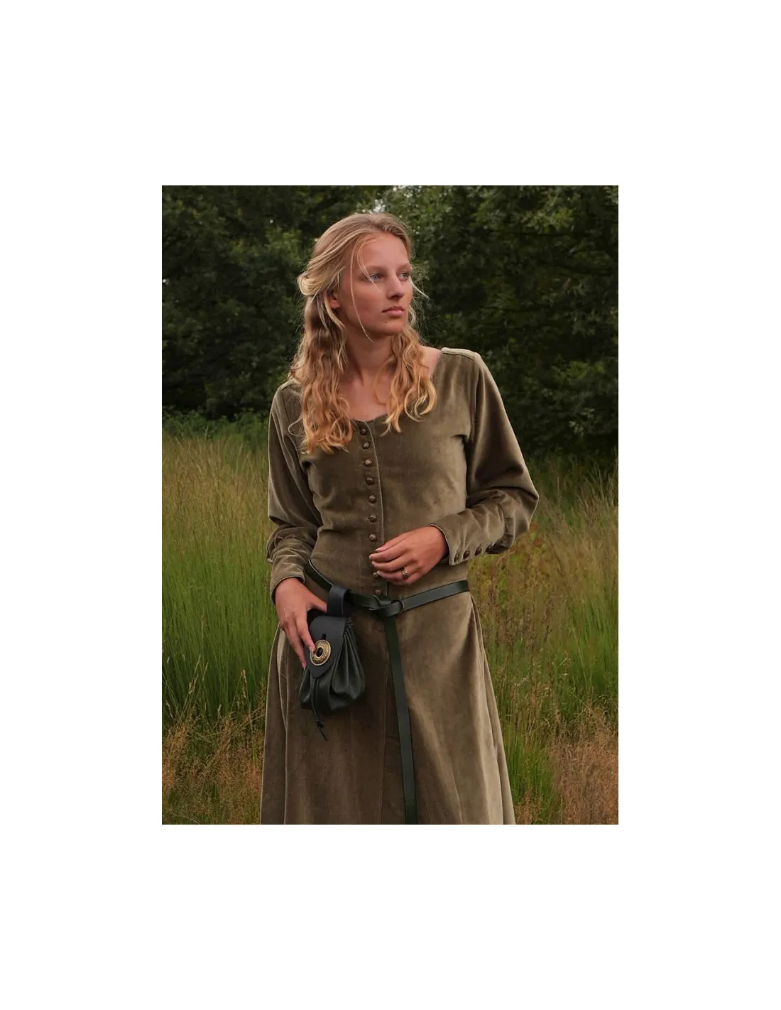 Vestido medieval Isabel, Terciopelo Verde