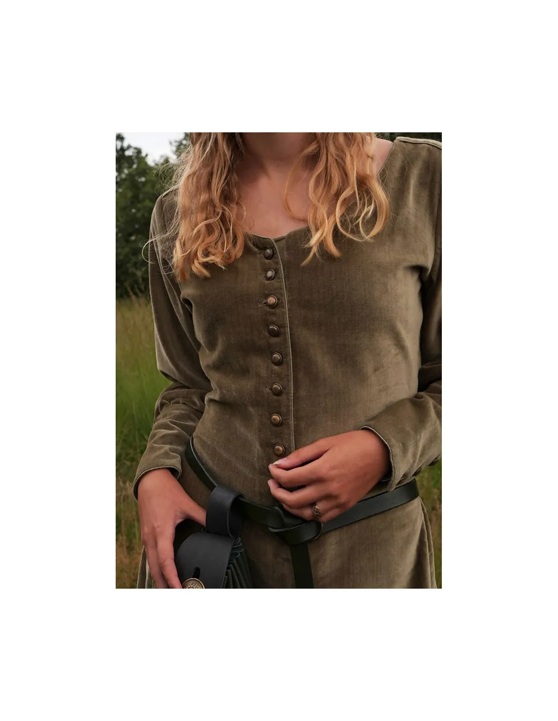 Vestido medieval Isabel, Terciopelo Verde