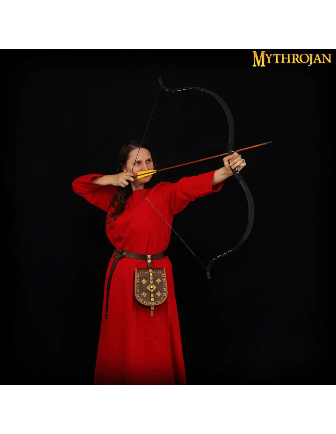 VESTIDO MEDIEVAL LARGO SIGLOS XXV, ROJO