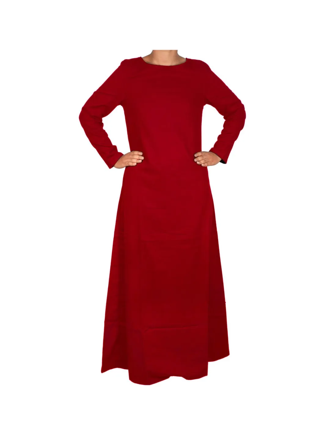 VESTIDO MEDIEVAL LARGO SIGLOS XXV, ROJO
