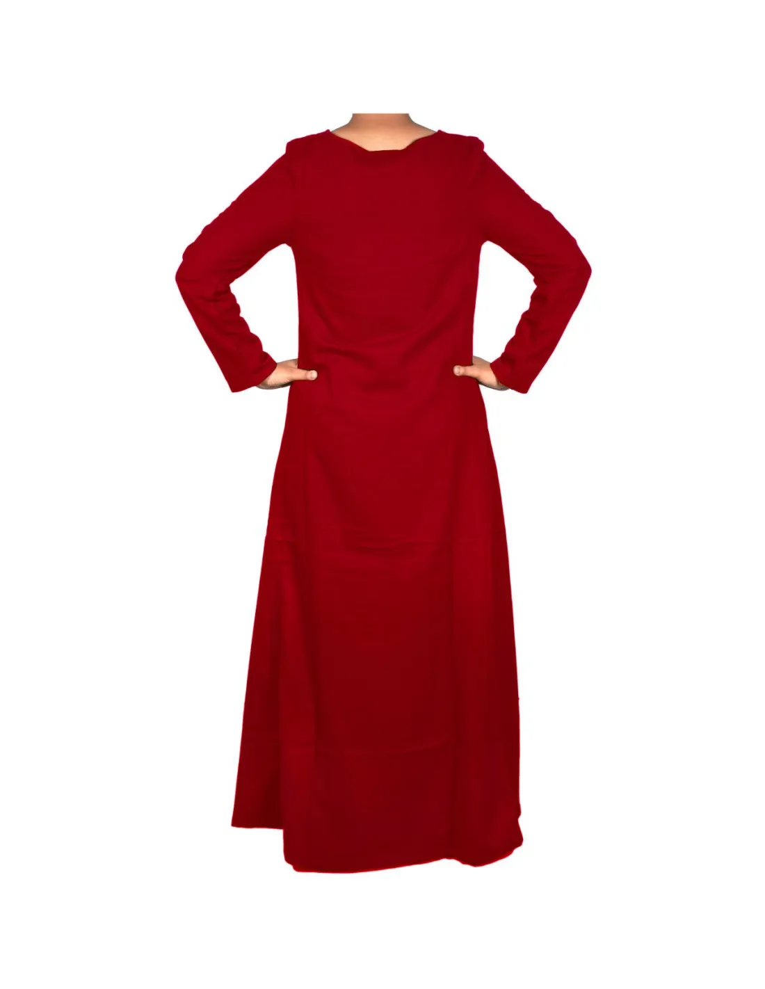VESTIDO MEDIEVAL LARGO SIGLOS XXV, ROJO