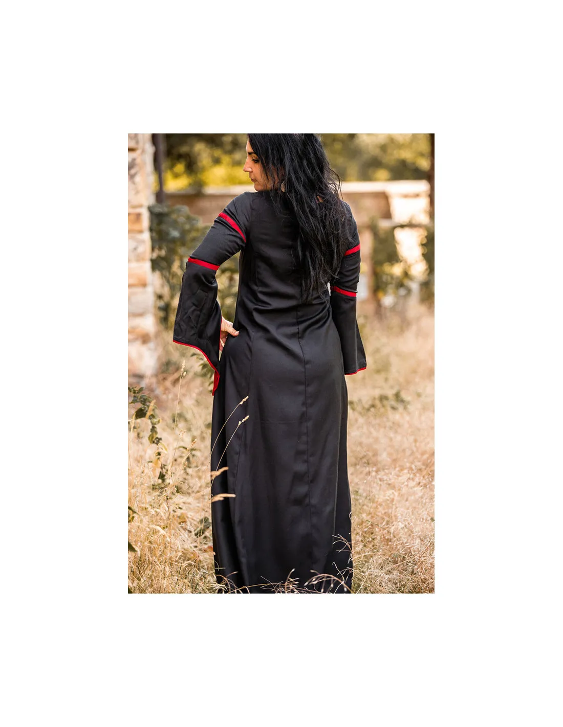 VESTIDO MEDIEVAL MUJER NEGROROJO
