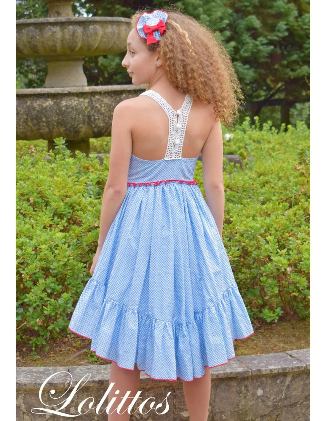 Vestido Niña Entallado Espalda ganchillo Lolittos Duckling