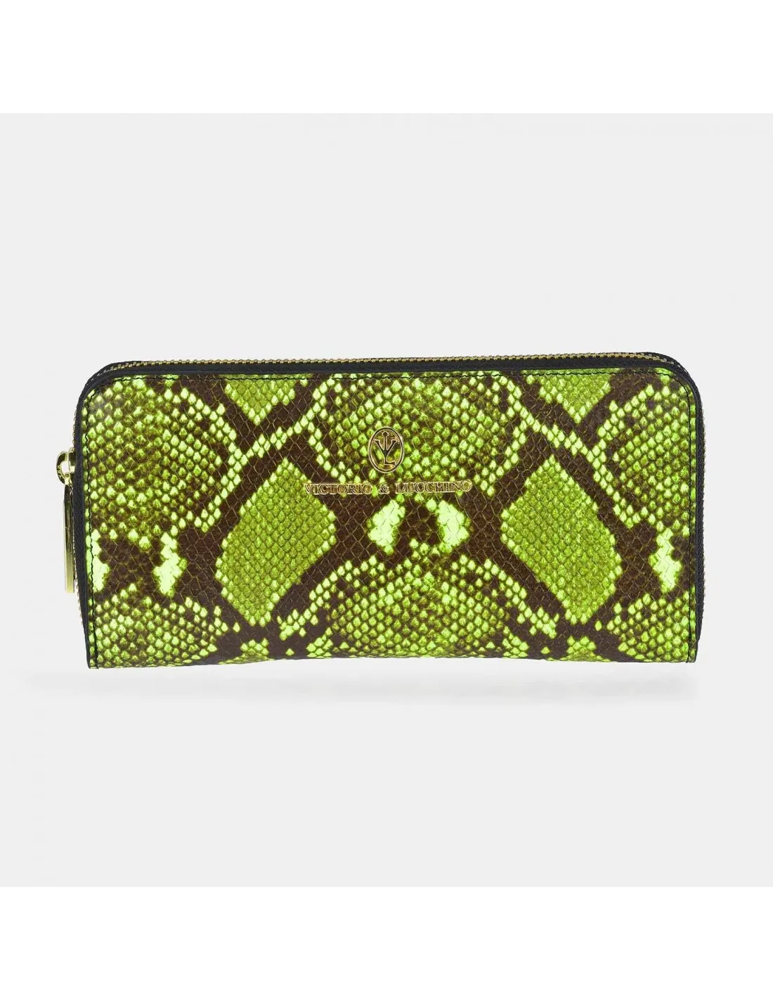 Victorio & Lucchino Monedero Cremallera Grande mujer Serpiente Fluor