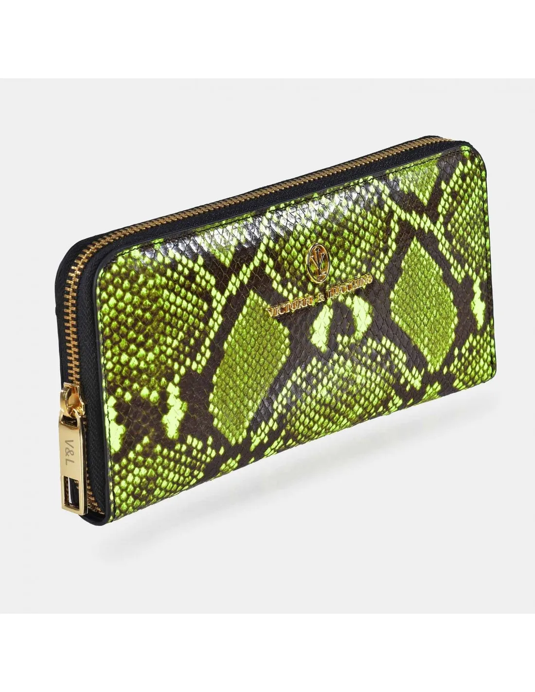 Victorio & Lucchino Monedero Cremallera Grande mujer Serpiente Fluor