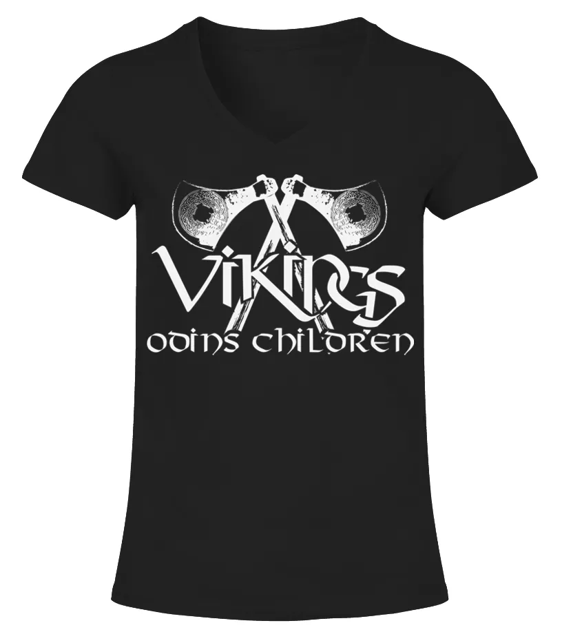 VIKINGS ODINS CHILDREN viking odin valhalla Camiseta cuello pico Mujer