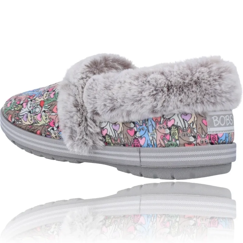 ZAPATILLAS CASA MUJER DE SKECHERS 113485 BOBS TOO COZY  PAWS FOREVER