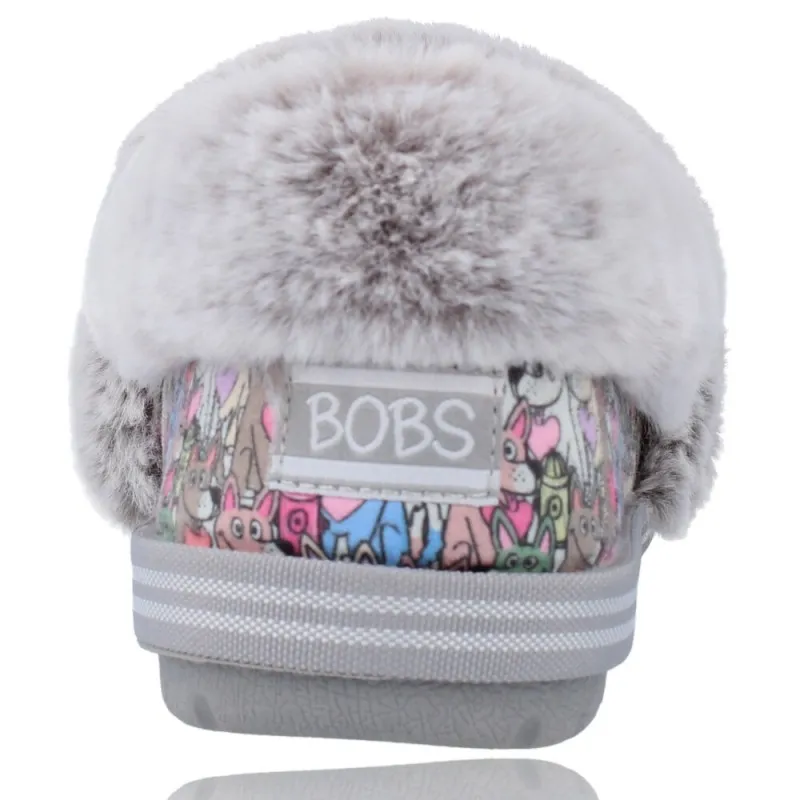 ZAPATILLAS CASA MUJER DE SKECHERS 113485 BOBS TOO COZY  PAWS FOREVER