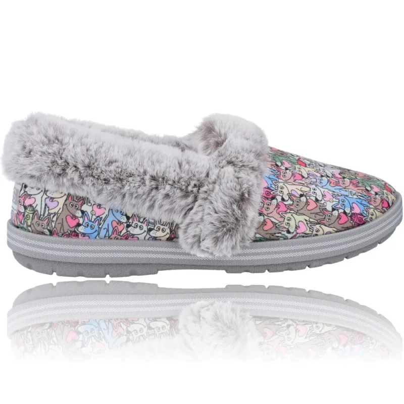 ZAPATILLAS CASA MUJER DE SKECHERS 113485 BOBS TOO COZY  PAWS FOREVER