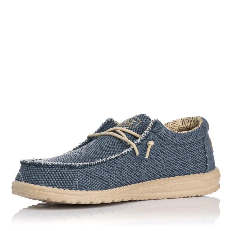 Zapatillas Lona Hey Dude Wally Braided Hombre Azul
