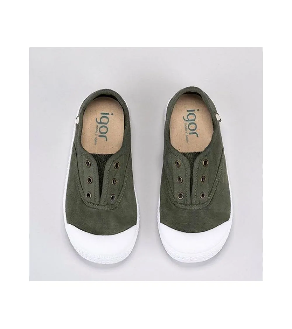 ZAPATILLAS LONA KAKI IGOR BERRI ELÁSTICO