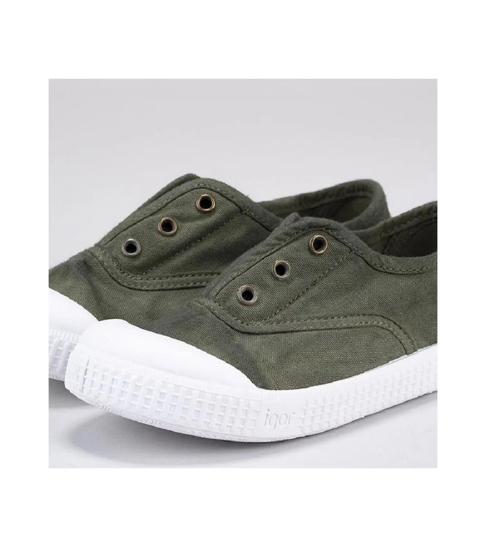 ZAPATILLAS LONA KAKI IGOR BERRI ELÁSTICO