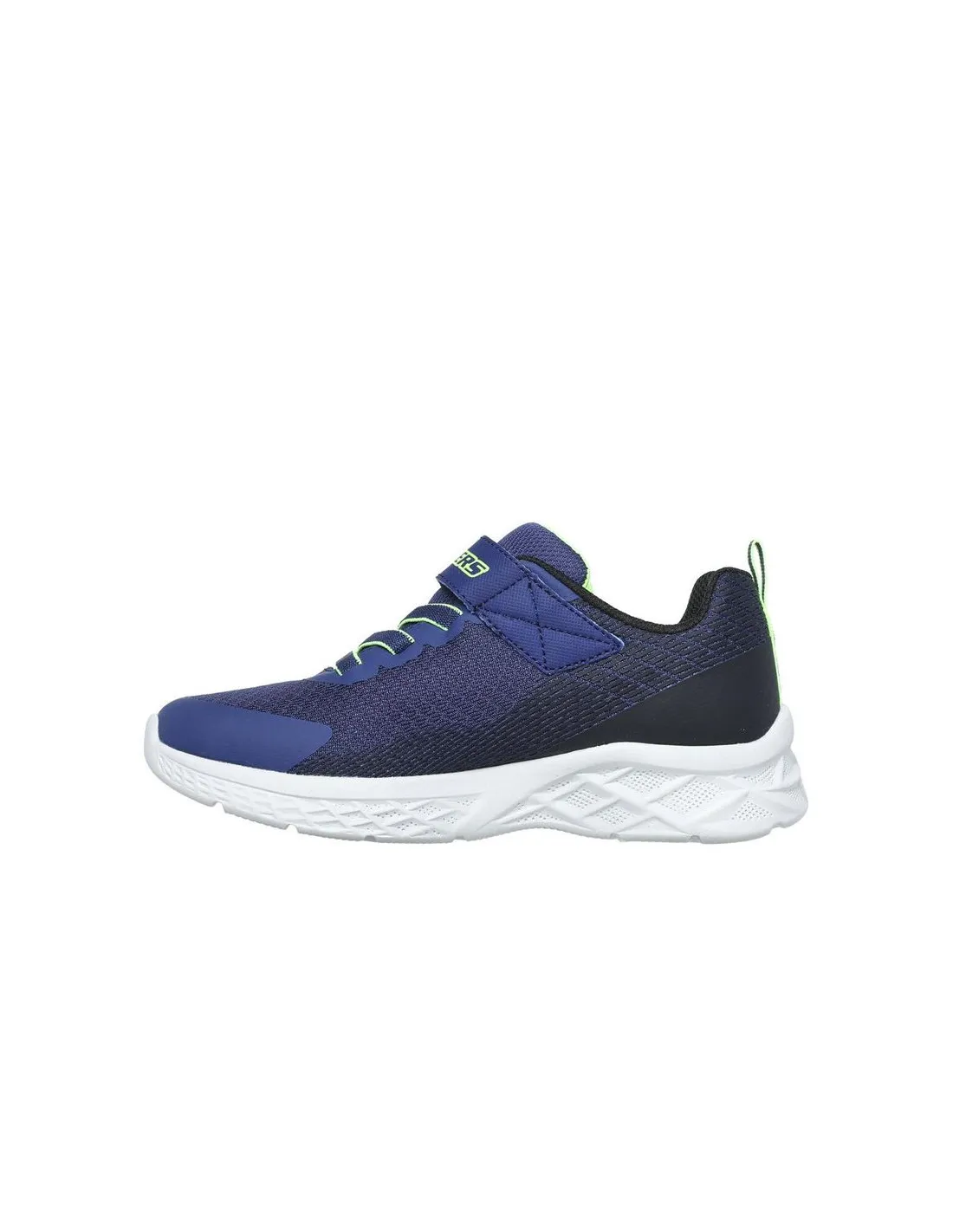 ZAPATILLAS SKECHERS MICROSPEC II  ZOVRI NIñO AZUL/LIMA