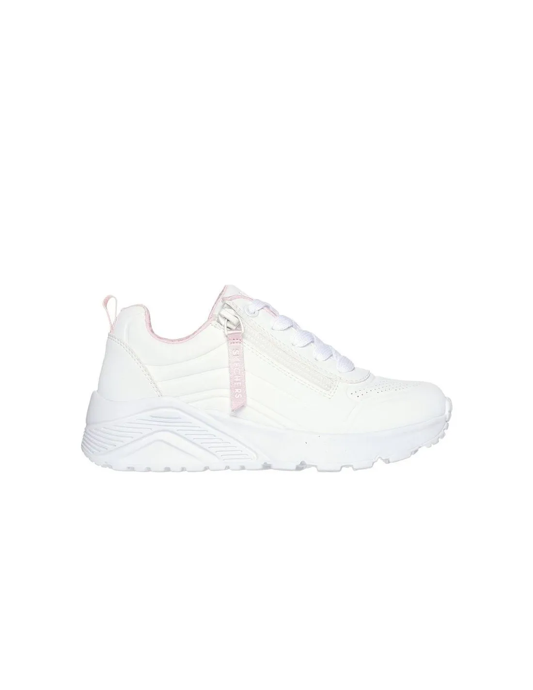 ZAPATILLAS SKECHERS UNO LITE  EASY ZIP NIñA BLANCO