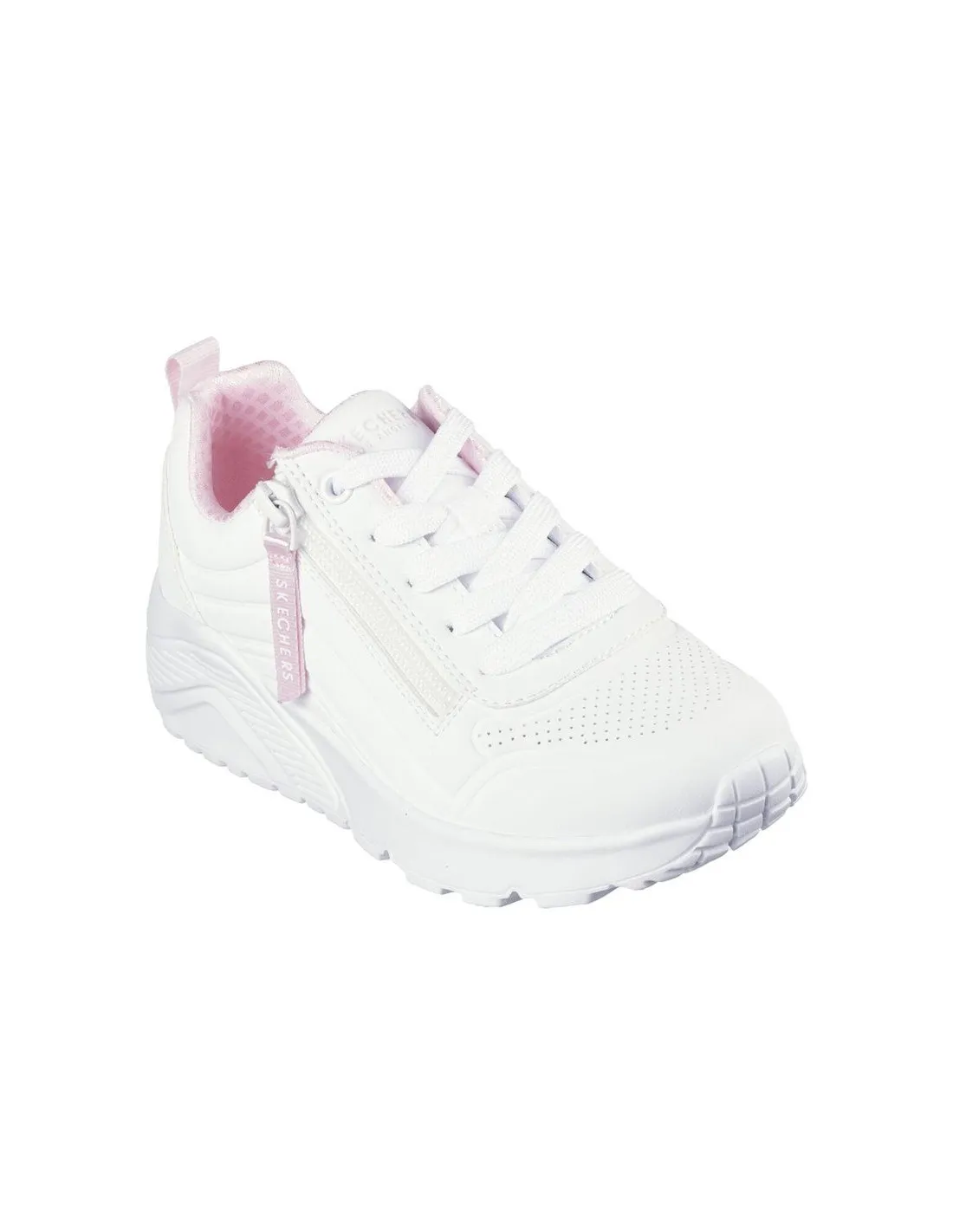 ZAPATILLAS SKECHERS UNO LITE  EASY ZIP NIñA BLANCO